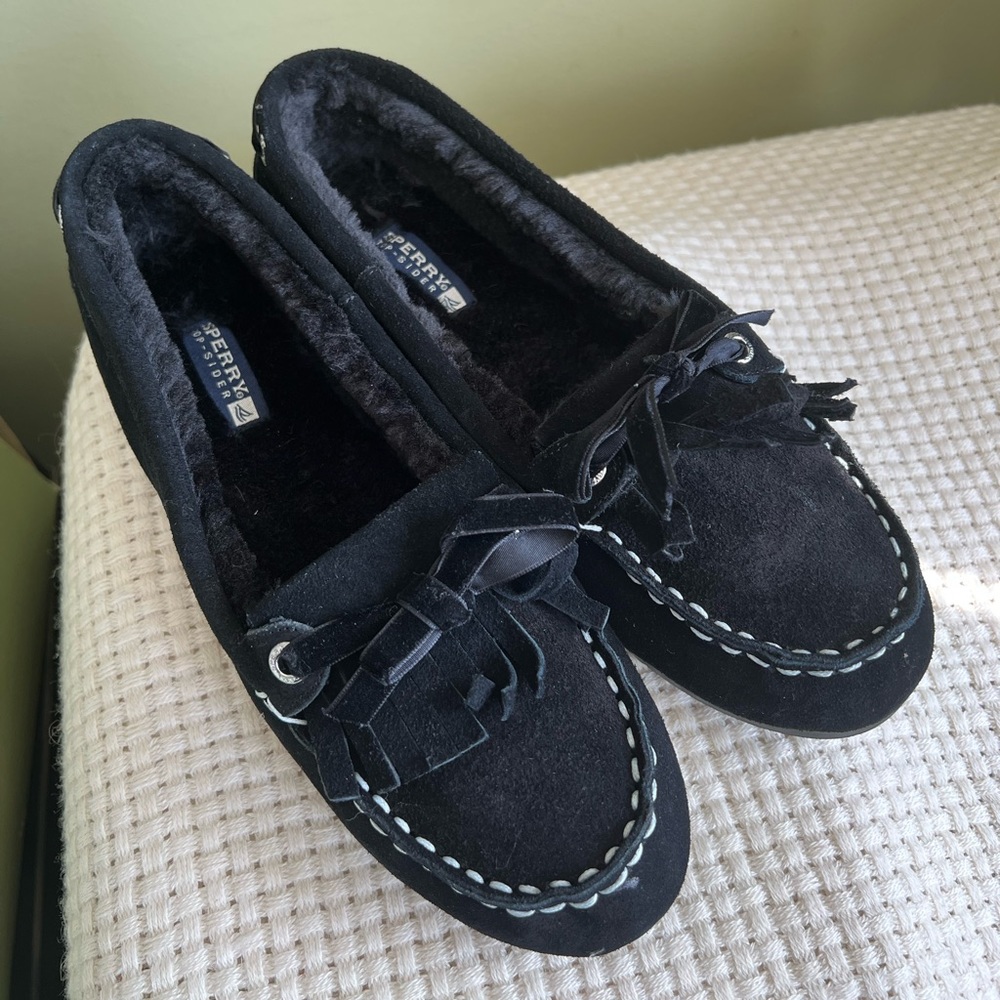 Sperry Shoes, Women’s, Black, Loafer, Suede, 10M (U.S.)